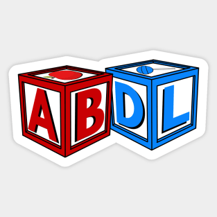 ABDL - Letter blocks Pink Sticker